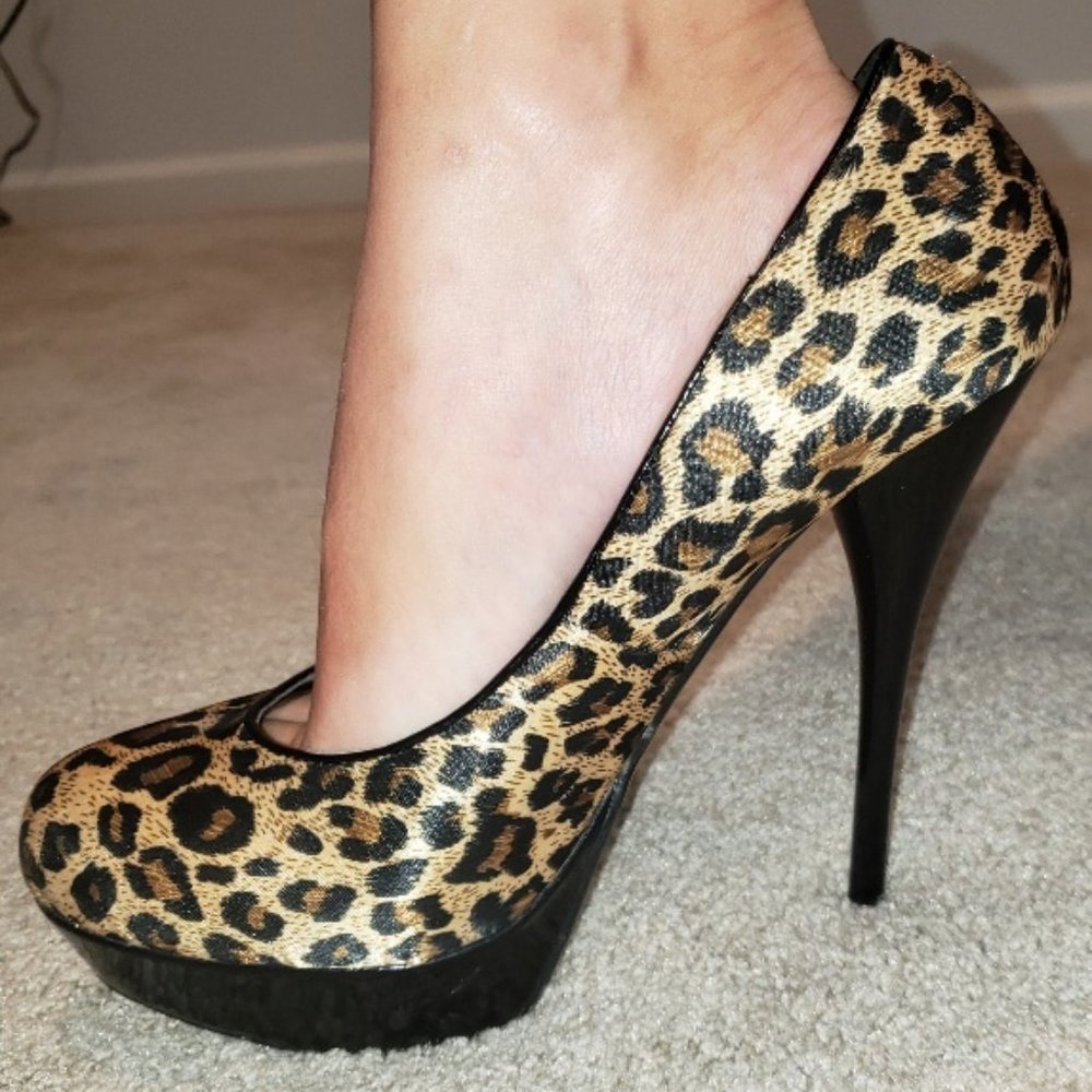 leopard print high heels